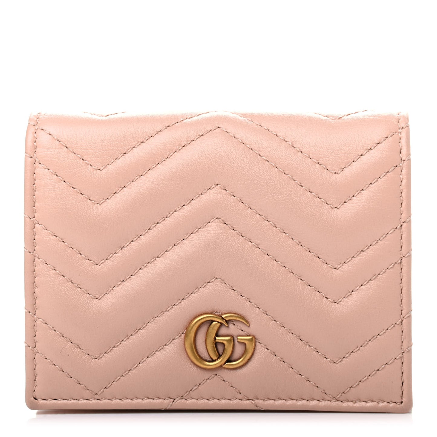 Calfskin Matelasse GG Marmont Card Case Wallet Perfect Pink