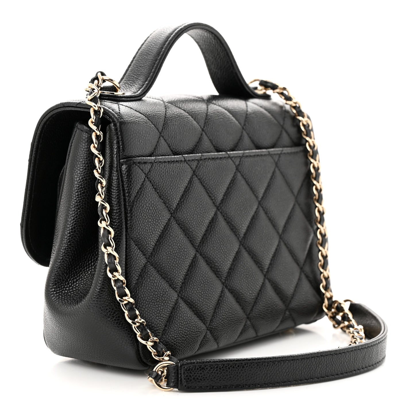 Caviar Quilted Small Business Affinity Flap Black