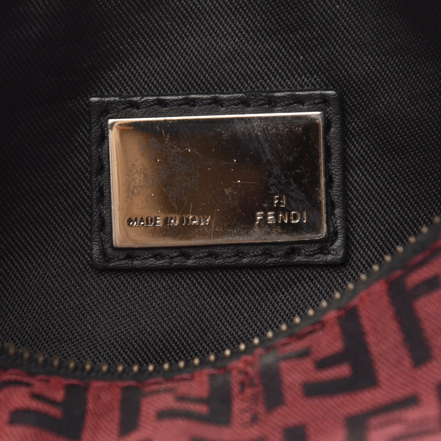 Fendi Zucchino Pochette Black Rosso 8 of 10