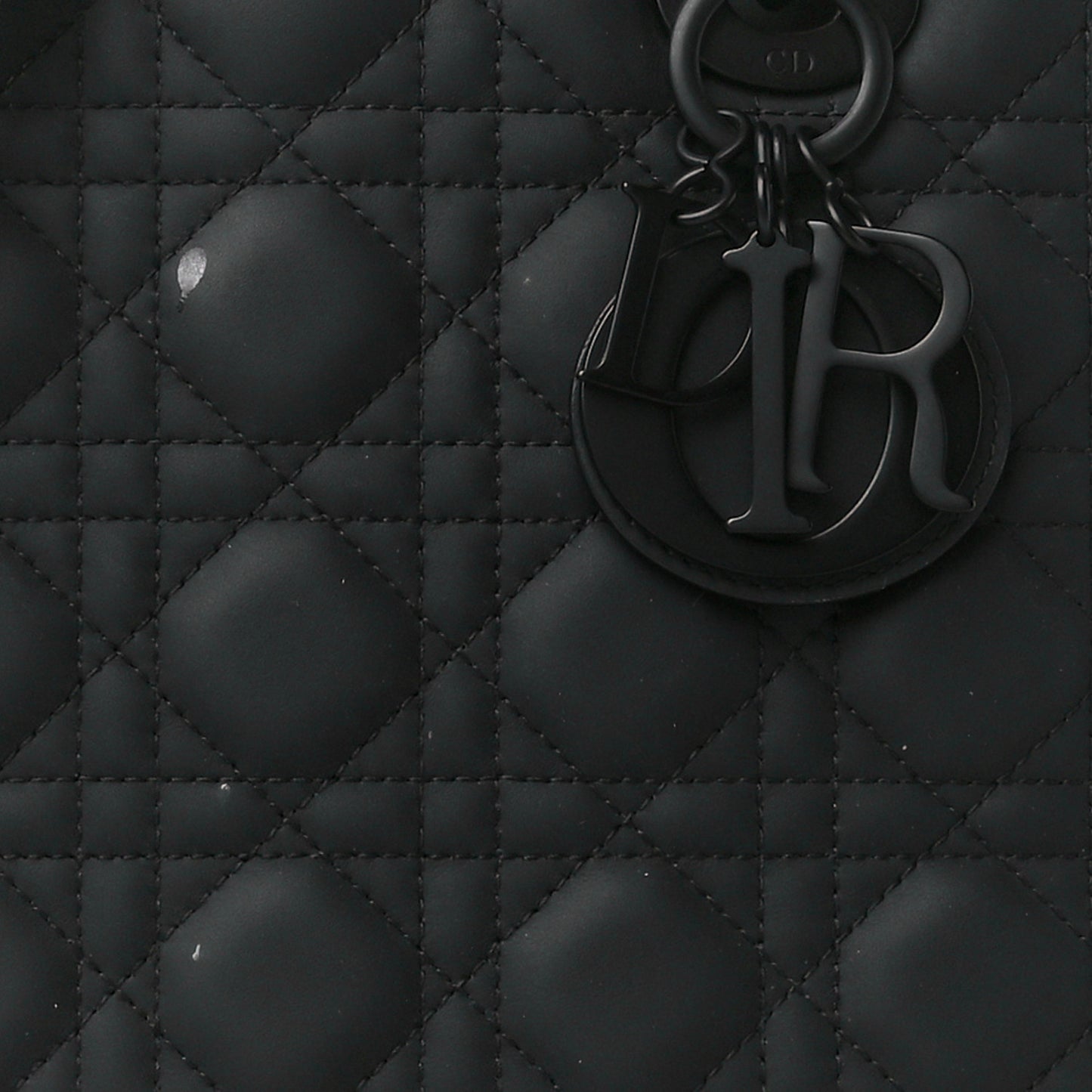 Ultra Matte Calfskin Cannage Large Lady Dior Black