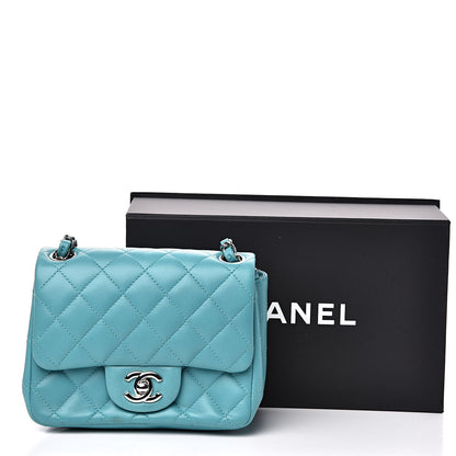 Chanel Lambskin Quilted Mini Square Flap Turquoise 13 of 13