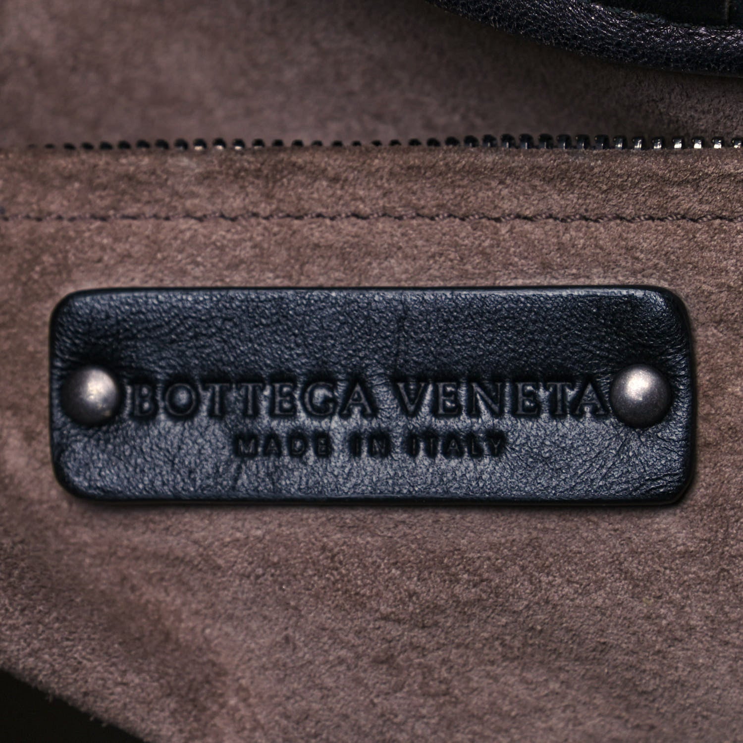 Bottega Veneta Calfskin Intrecciato Diamond Tote Black Blue 6 of 15