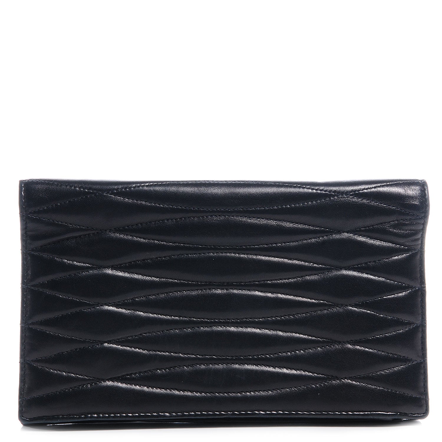 Chanel Chevron Lambskin Wallet Clutch Black 1 of 9