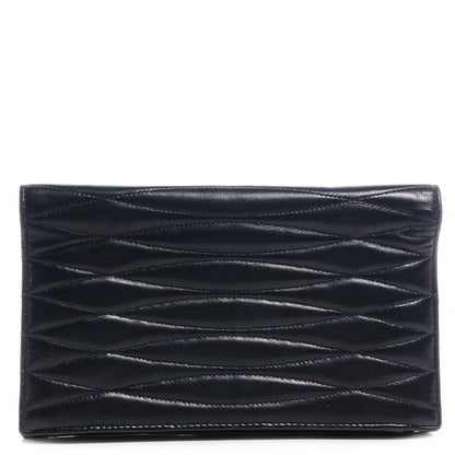 Chanel Chevron Lambskin Wallet Clutch Black 1 of 9