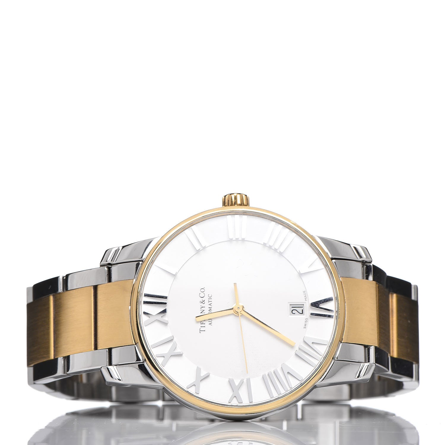 Tiffany Stainless Steel 18K Yellow Gold 37mm Atlas 3-Hand Automatic Watch 3 of 7