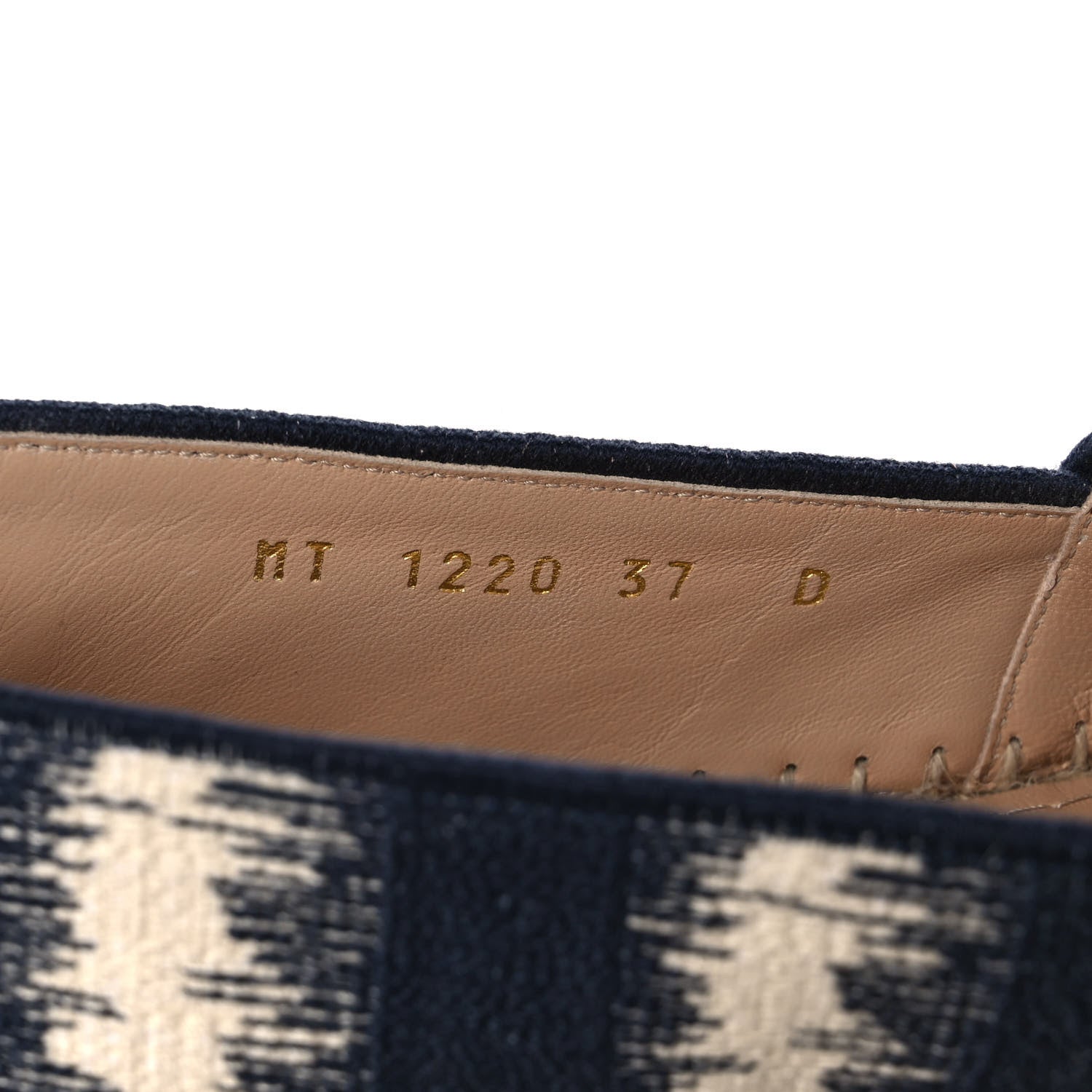 Christian Dior Cotton D-Stripes Embroidered Granville 15mm Espadrilles 37 Deep Blue 8 of 12