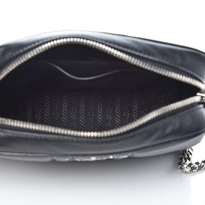 Prada Soft Calfskin Diagramme Crossbody Bag Black 5 of 6