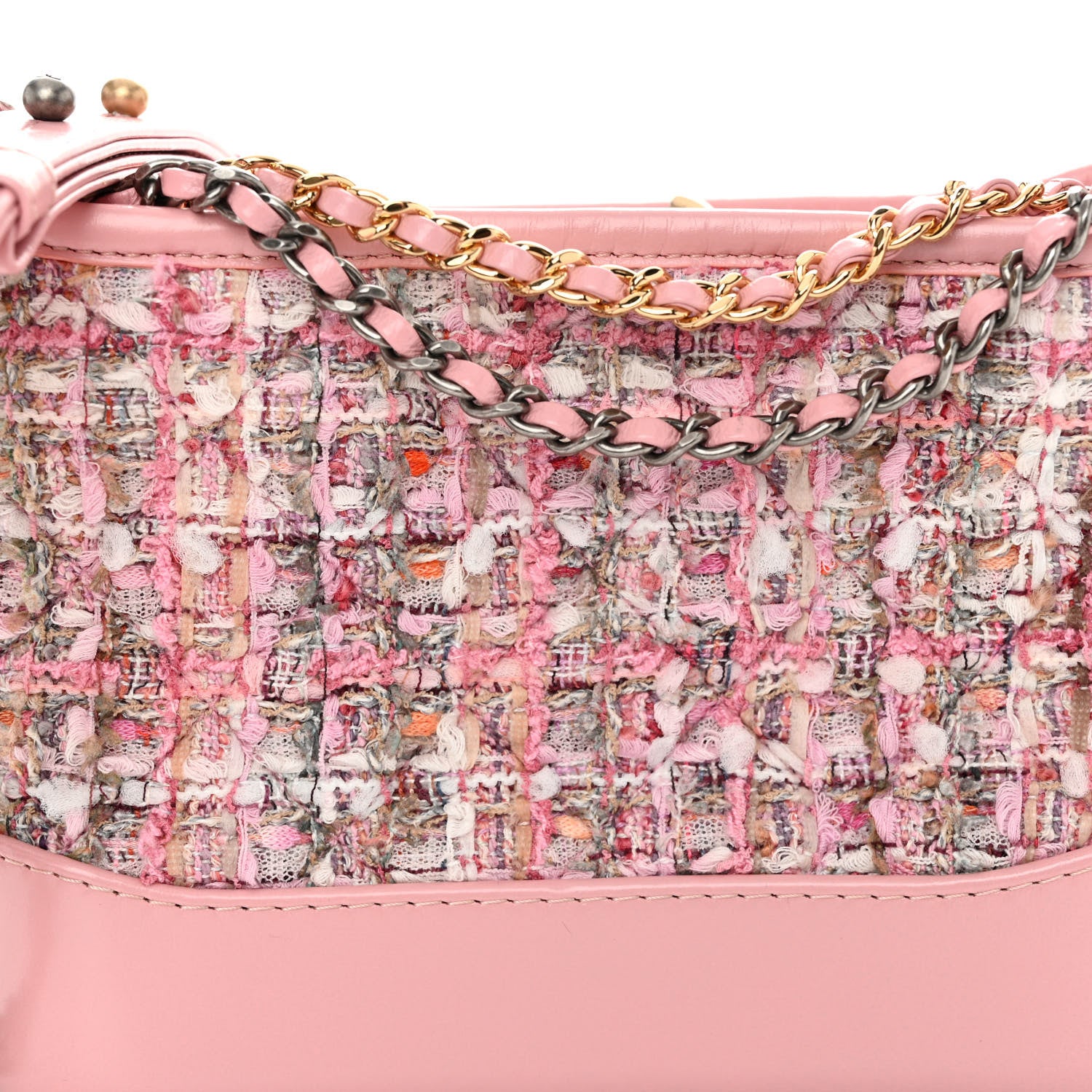 Chanel Tweed Calfskin Small Gabrielle Hobo Light Pink 8 of 10