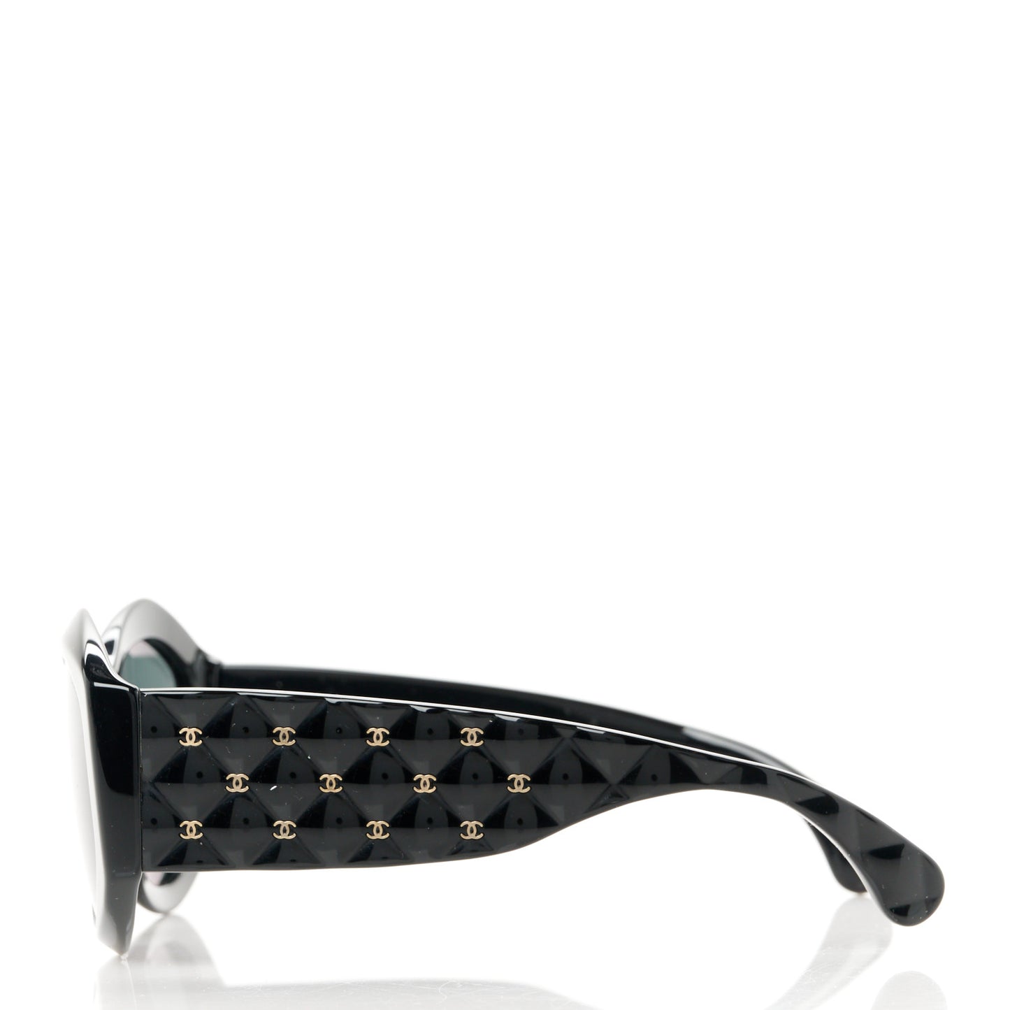 Acetate Quilted CC Sunglasses 5486-A Black