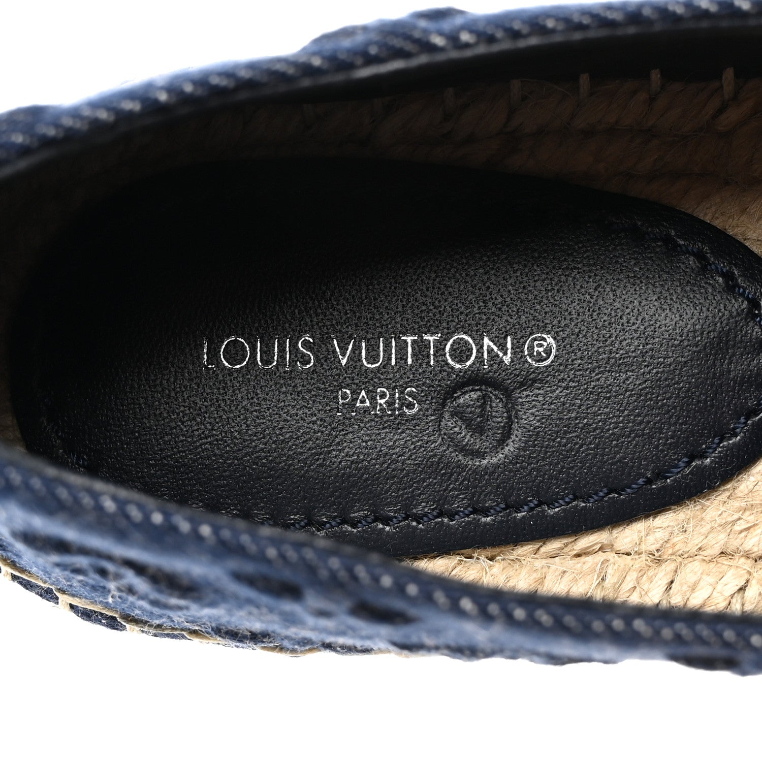 Louis Vuitton LOUIS VUITTON Denim Starboard Espadrille Flats 38.5 Blue 8 of 9