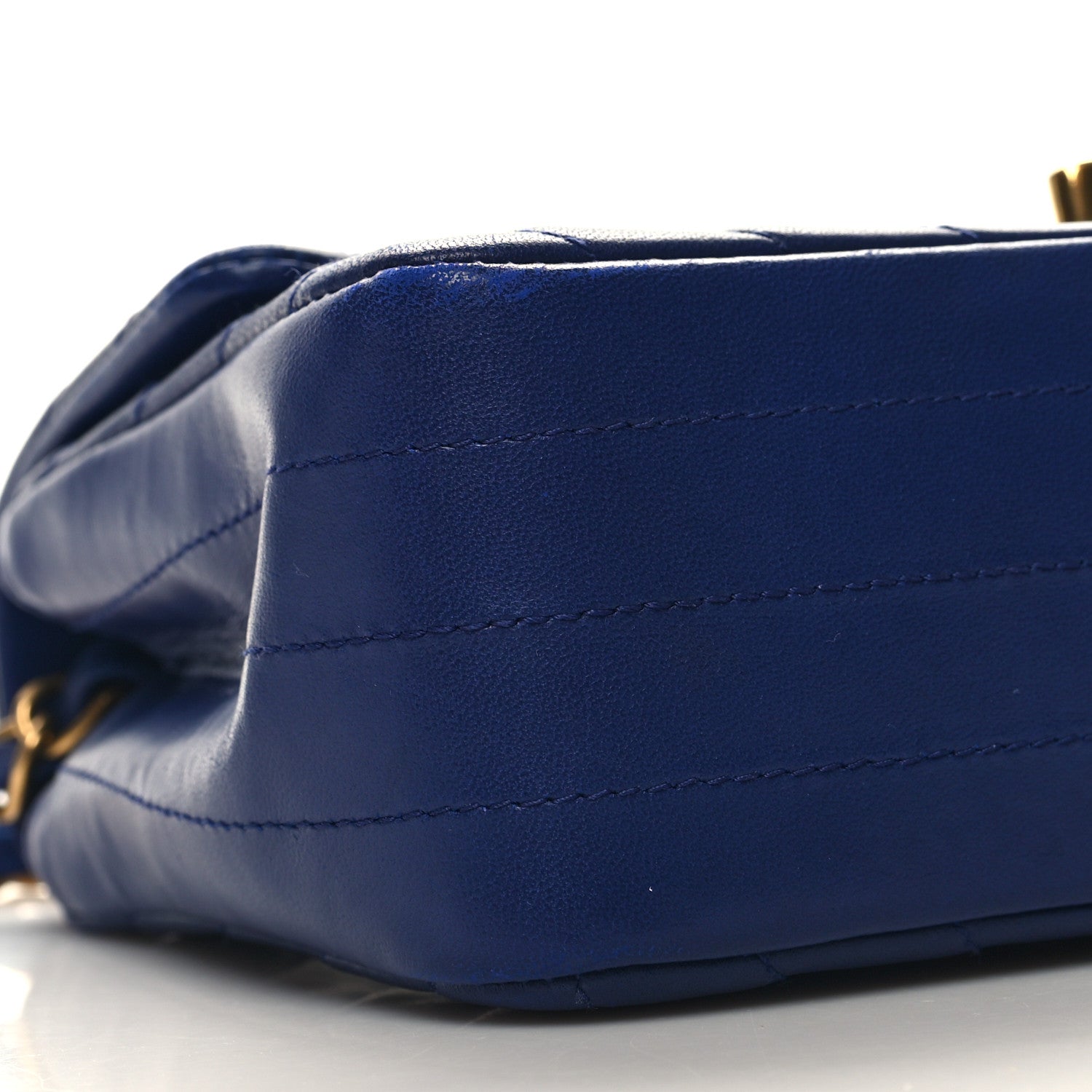 Chanel Lambskin Chevron Quilted Mini Rectangular Flap Blue 9 of 11