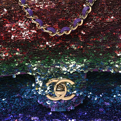 Chanel Gradient Sequin Mini Rectangular Flap Purple Multicolor 8 of 12