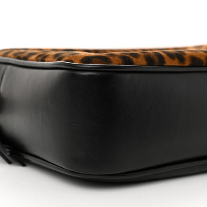 Saint Laurent Calfskin Leopard Print Monogram Lou Camera Bag Black 9 of 11