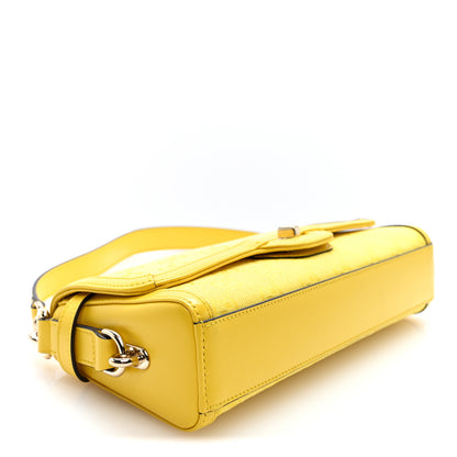 Gucci GG Monogram Textured Dollar Calfskin Small Luce Shoulder Bag Yellow Yellow 4 of 9