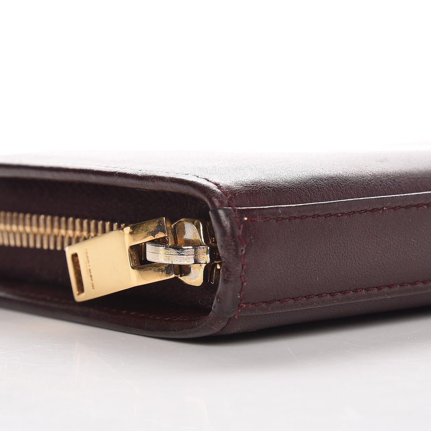 Calfskin Classic Zip Around Continental Wallet Bordeaux