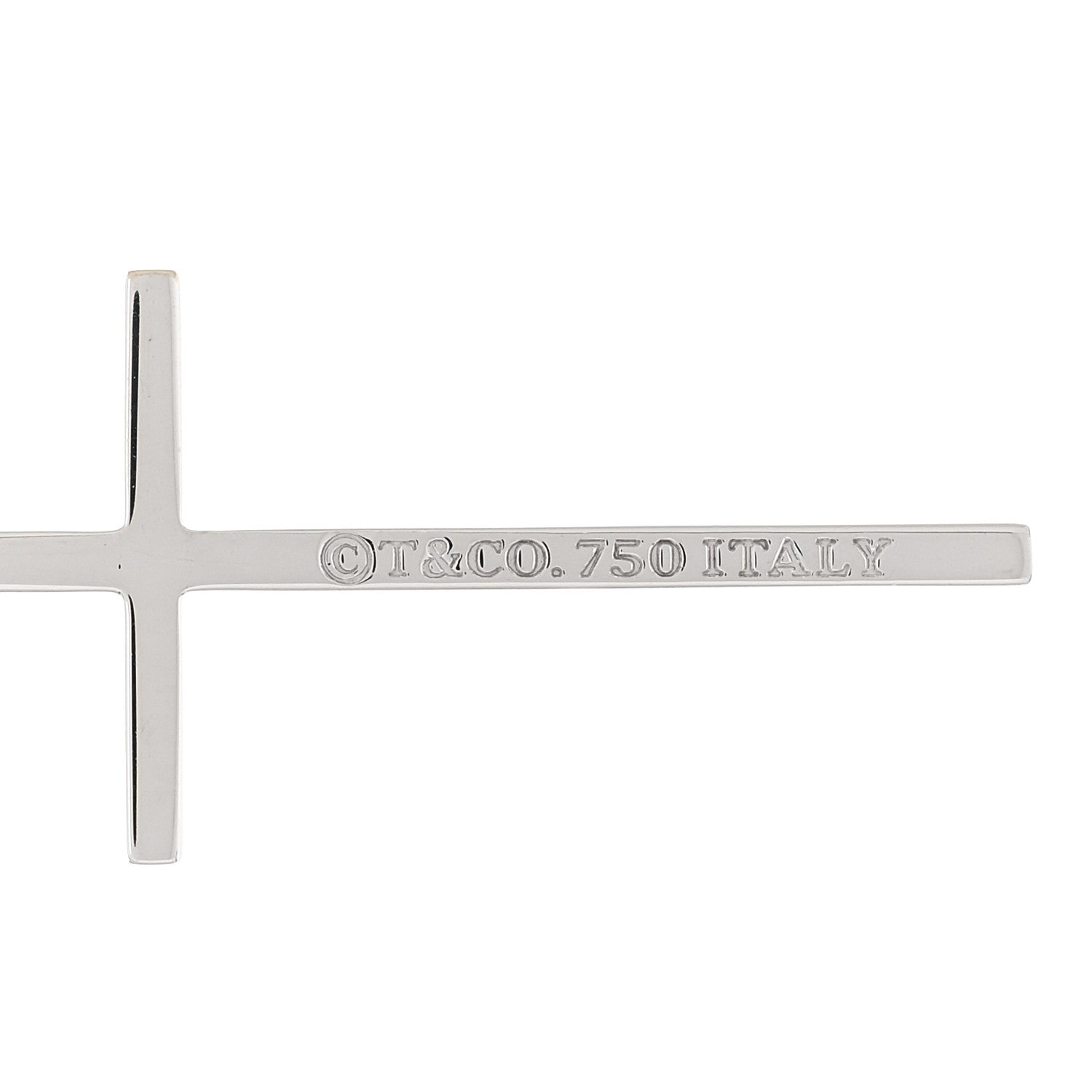 Tiffany 18K White Gold Metro Cross Pendant Necklace 4 of 4