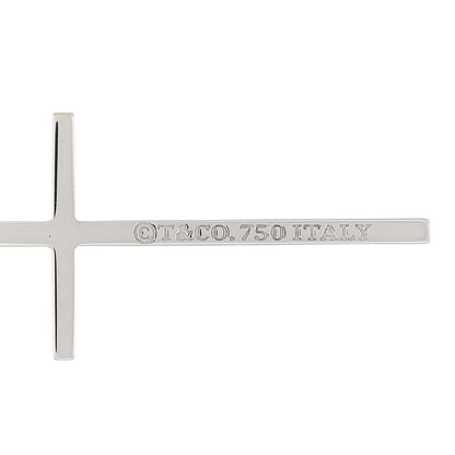 Tiffany 18K White Gold Metro Cross Pendant Necklace 4 of 4