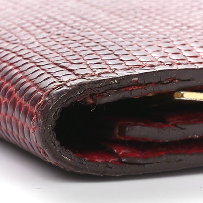 Hermes Lizard Bearn Gusset Wallet Rubis 9 of 10