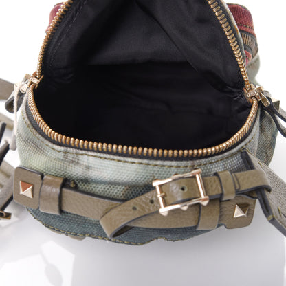 Valentino Garavani Canvas Camouflage Tie Dye Butterfly Mini Backpack Deep Army Green 8 of 14