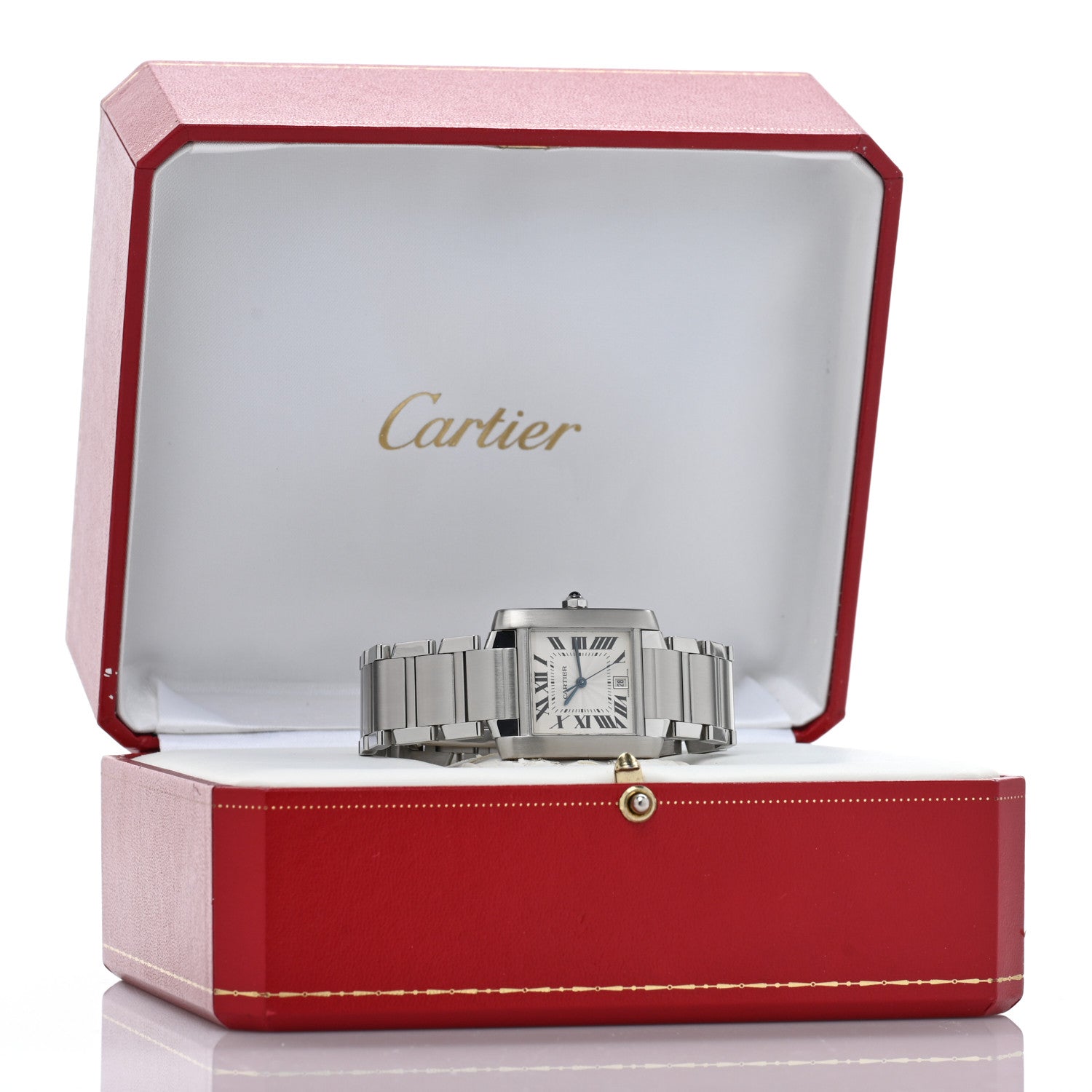 Cartier Stainless Steel 28mm Tank Francaise Automatic Watch 9 of 10