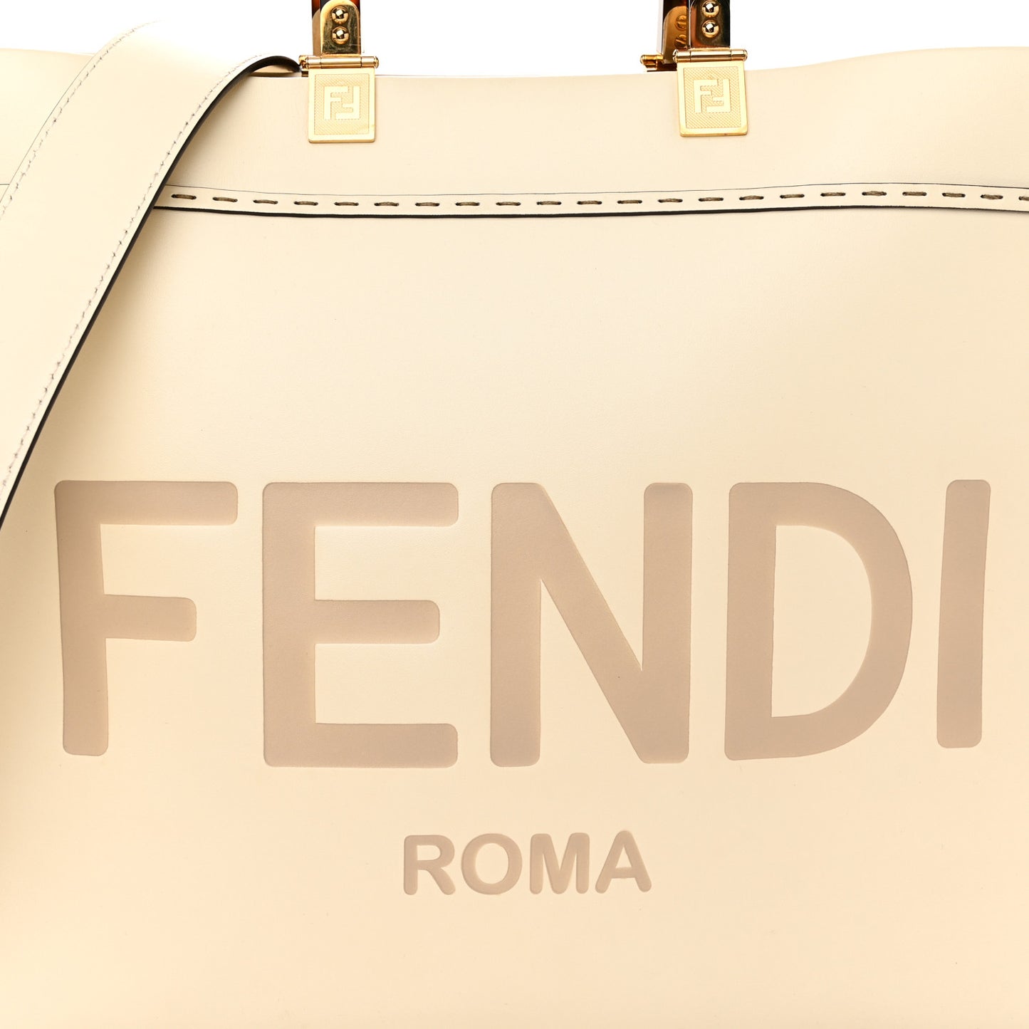 Vitello King Plexiglass Medium Fendi Sunshine Shopper Tote White Ice