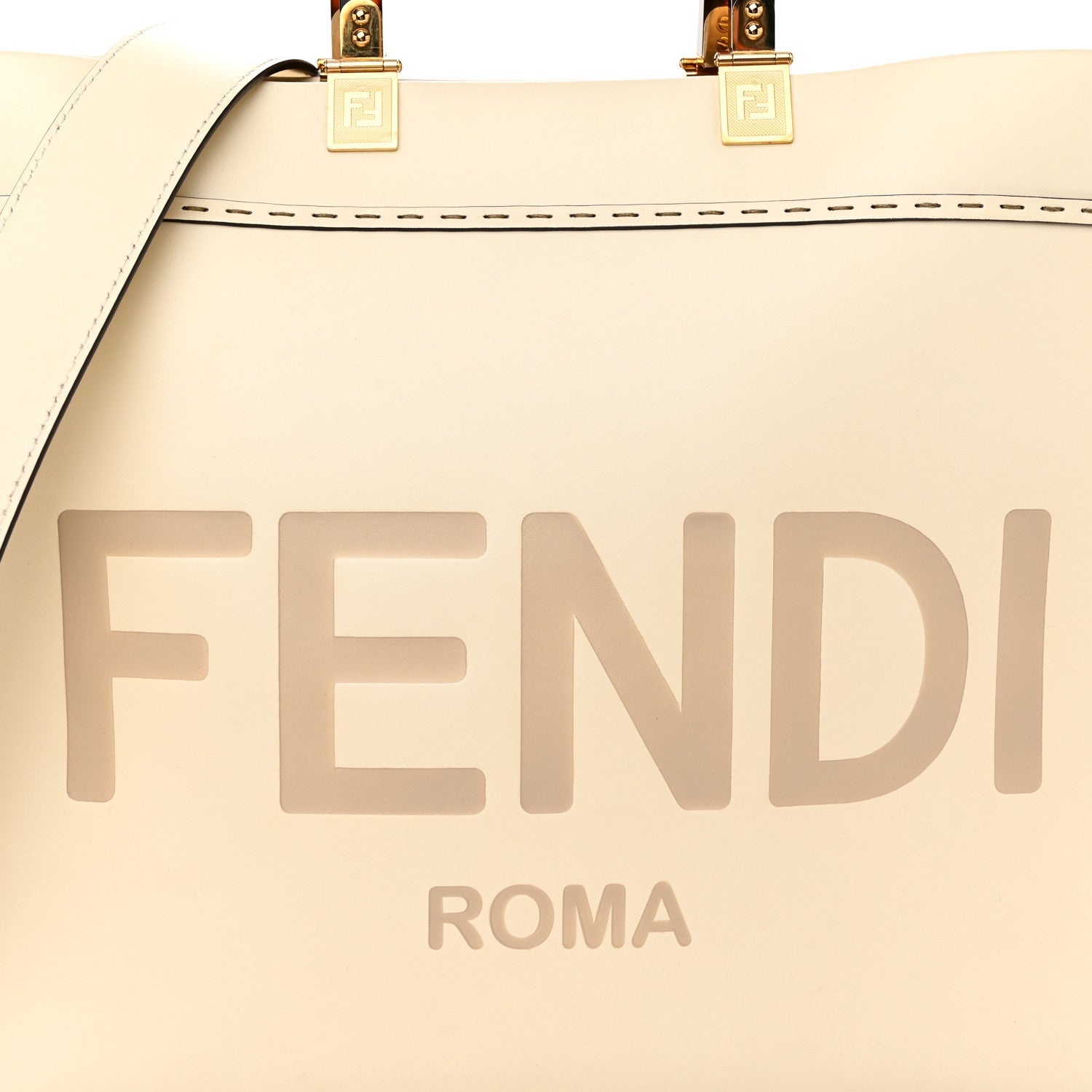 Fendi Vitello King Plexiglass Medium Fendi Sunshine Shopper Tote White Ice 7 of 9