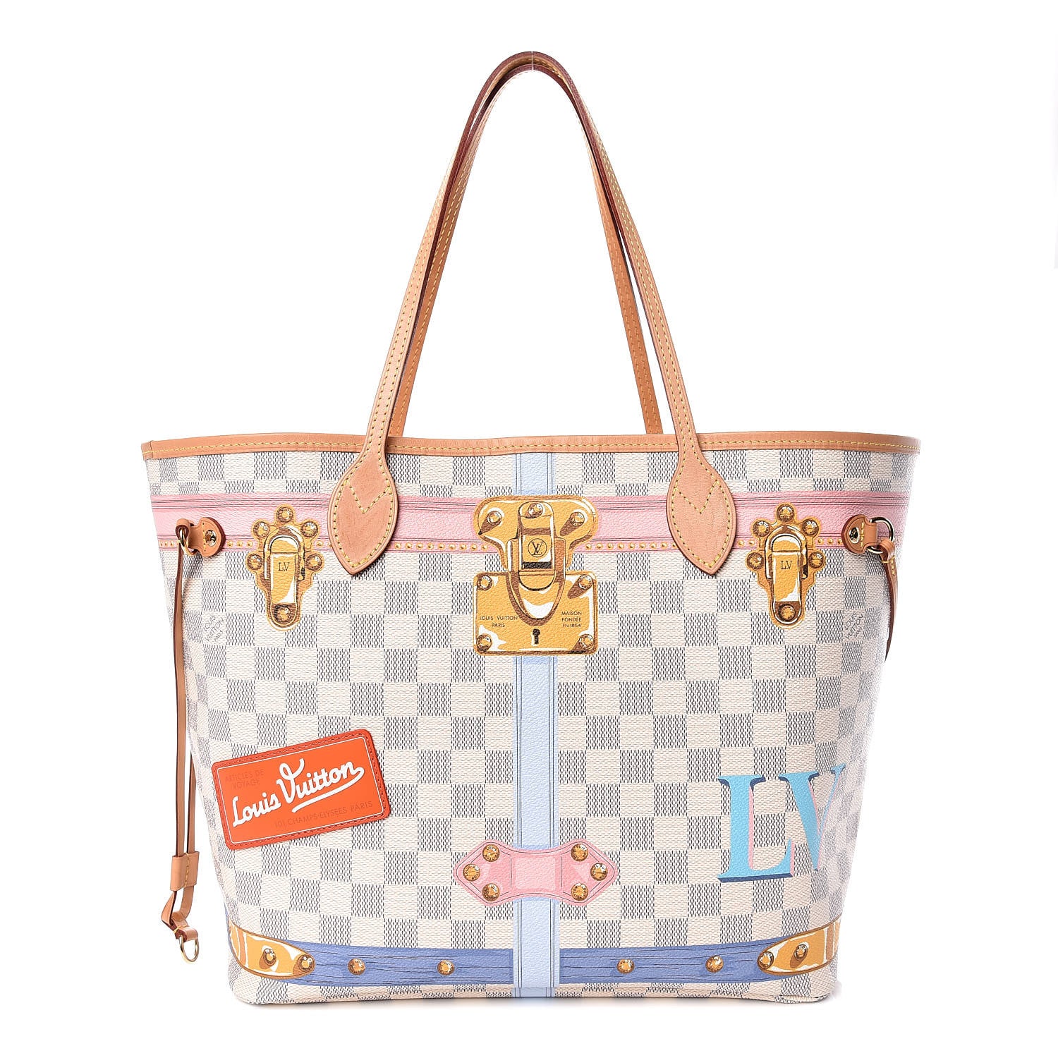 Louis Vuitton Damier Azur Summer Trunks Neo Neverfull MM 1 of 12