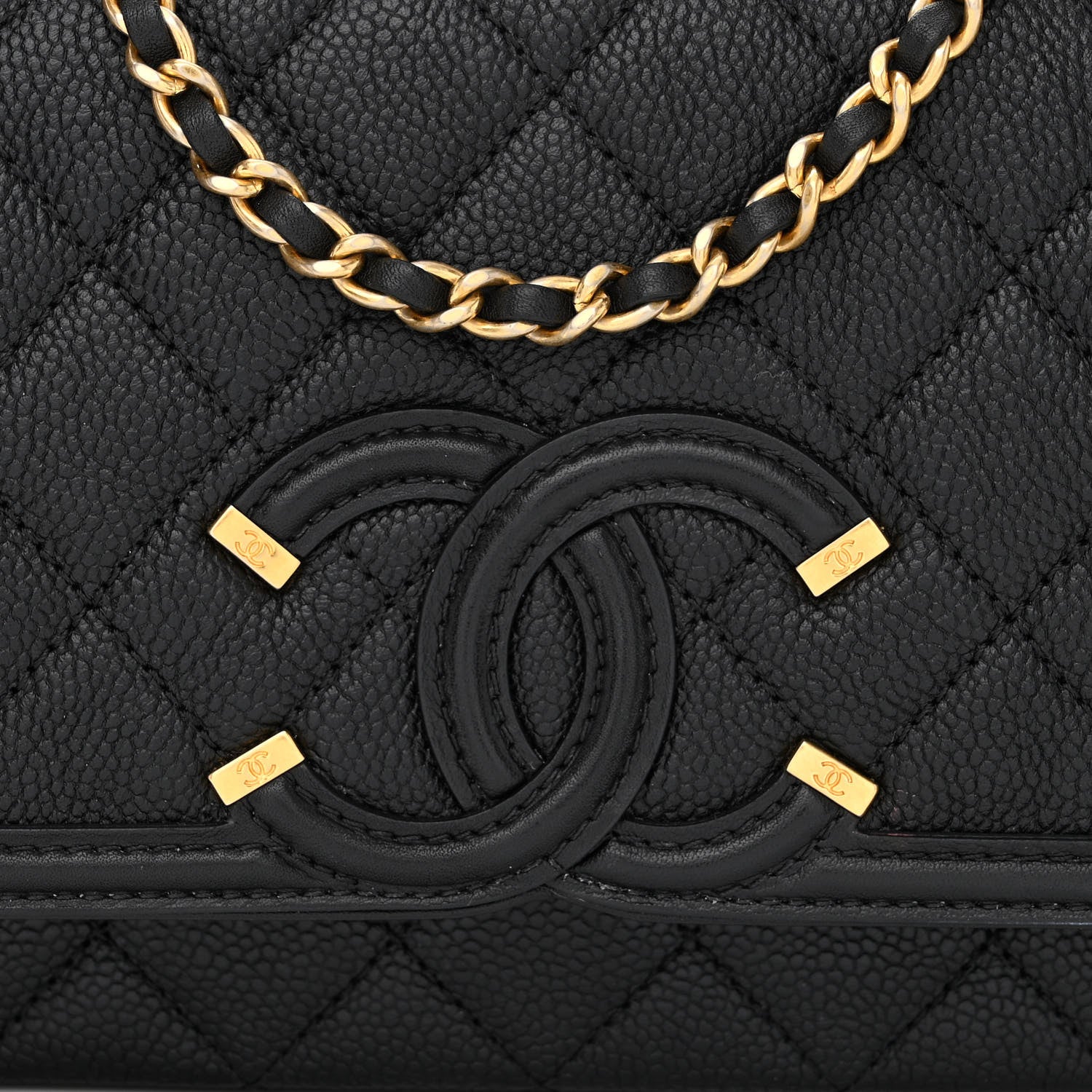 Chanel Caviar Quilted Small CC Filigree Flap Black 9 of 13