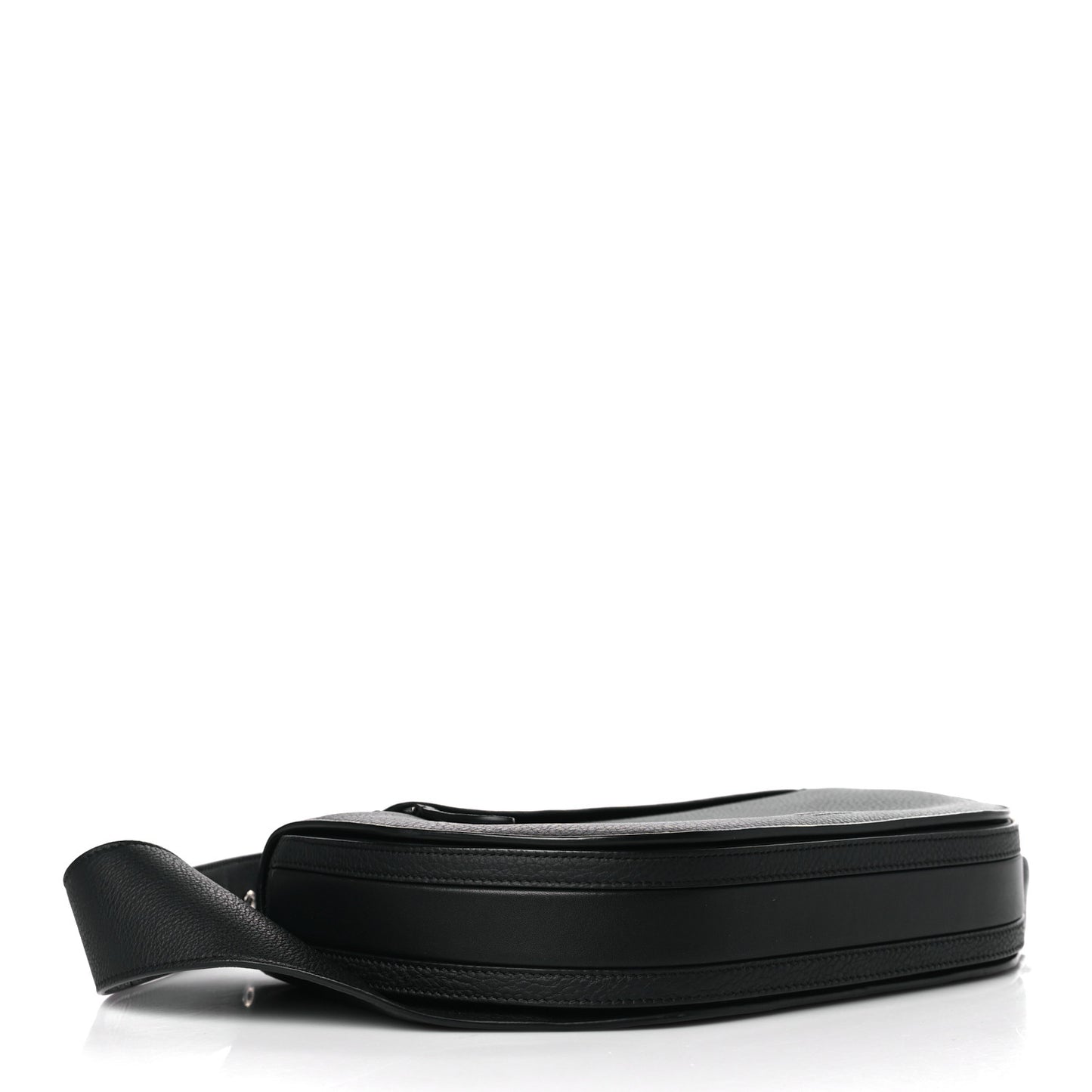 Grainy Calfskin Large Olympia Bum Bag Black