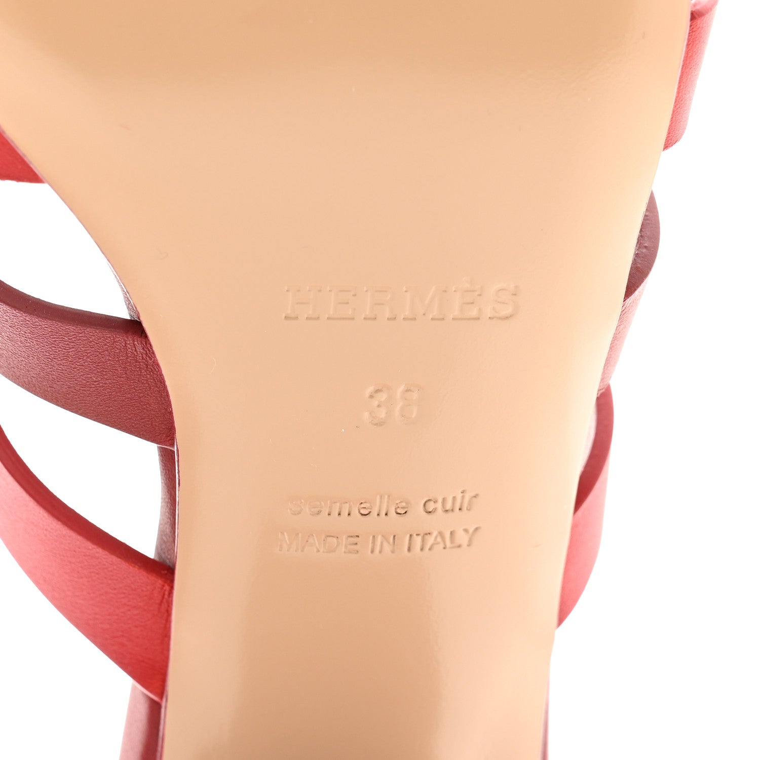 Hermes Calfskin Amica Sandals 38 Rouge Grenat Orange Solaire 7 of 10