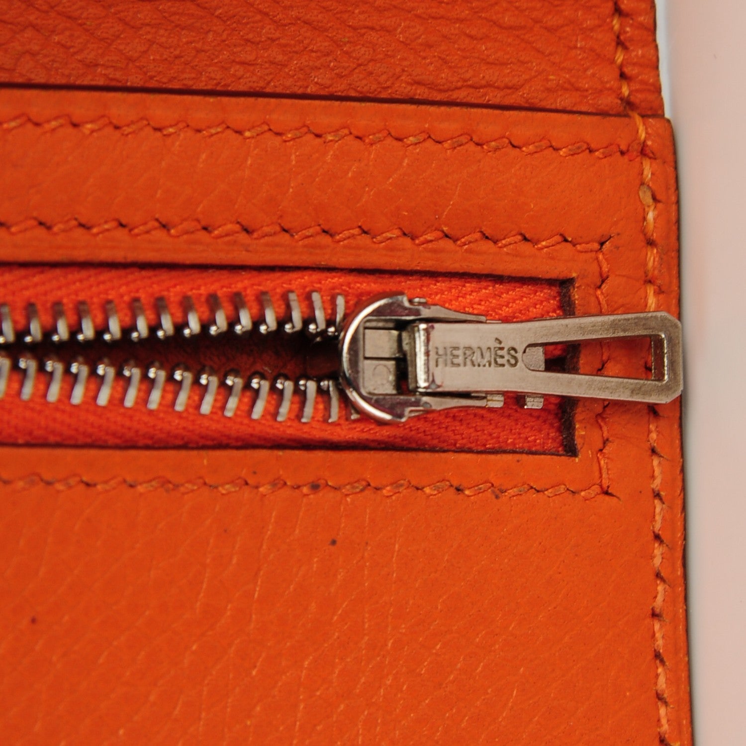 Hermes Epsom Bearn Gusset Wallet Orange 15 of 15