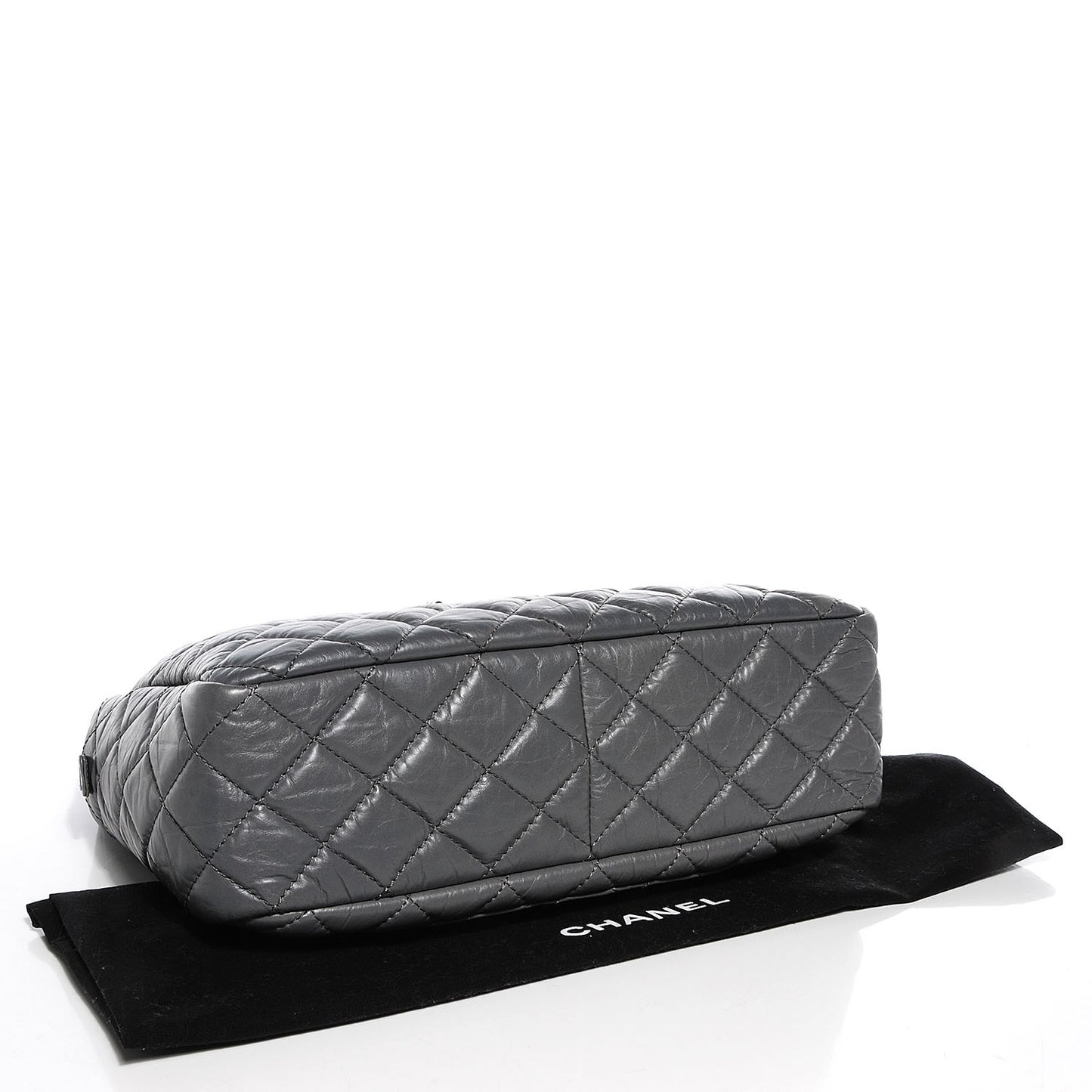 Aged Calfskin Quilted Large Reissue Camera Case Grey