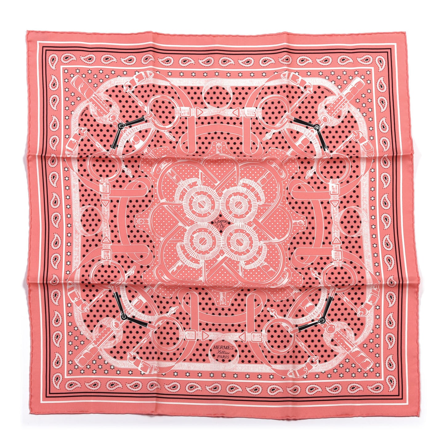 Silk Les Voitures A Transformation Bandana Scarf 55 Rose Malabar White Black