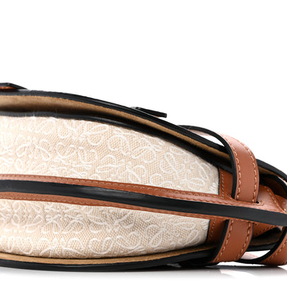 Loewe Calfskin Canvas Anagram Mini Gate Dual Bag Ecru Tan 10 of 10