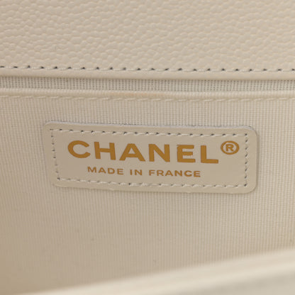 Chanel Caviar Quilted Medium Boy Flap White 6 of 11
