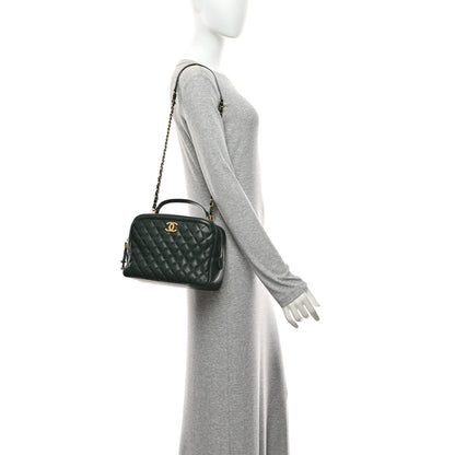 Chanel Calfskin Quilted CC Medium Vanity Case Green 2 of 10
