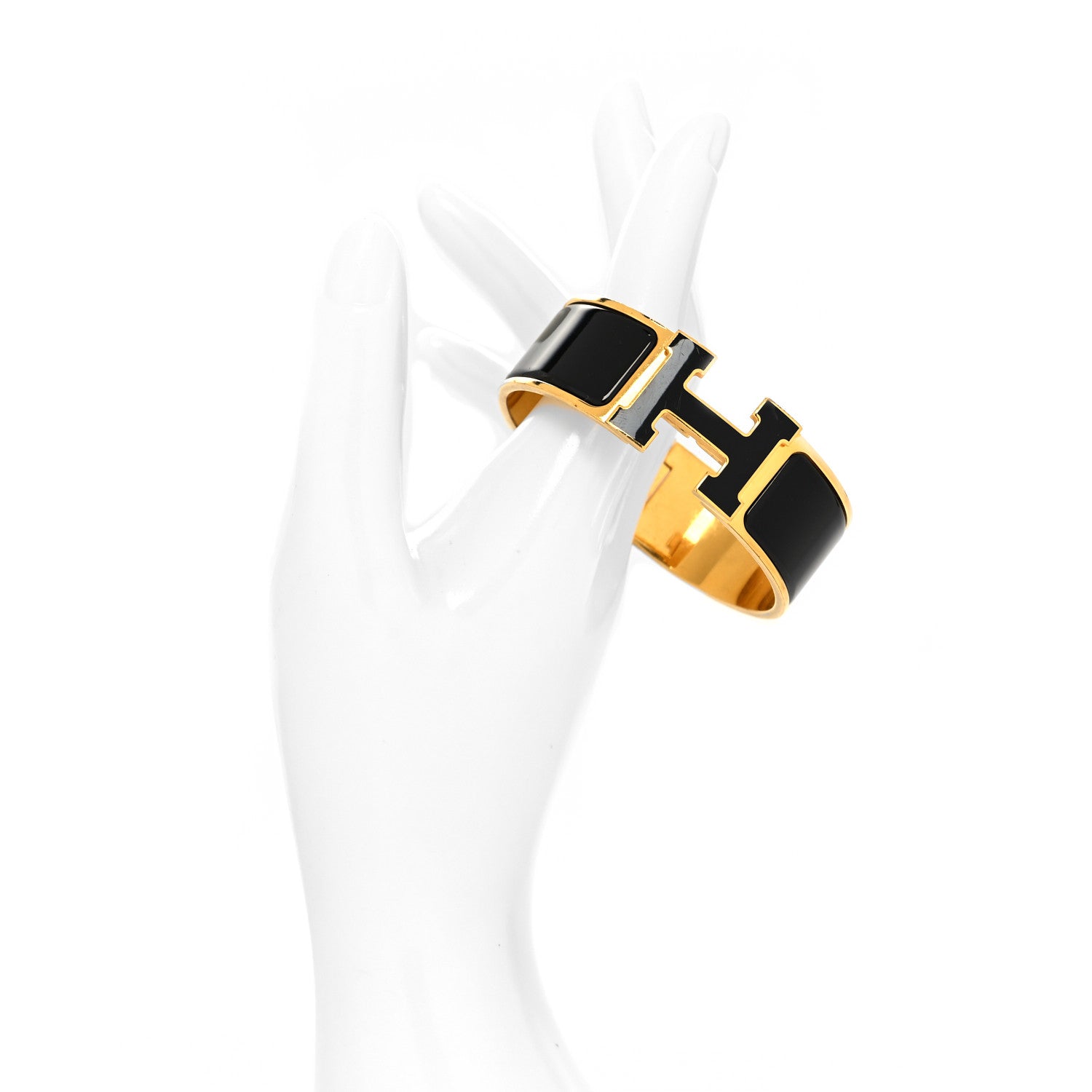 Hermes Enamel Wide Clic Clac H Bracelet PM Black 2 of 5