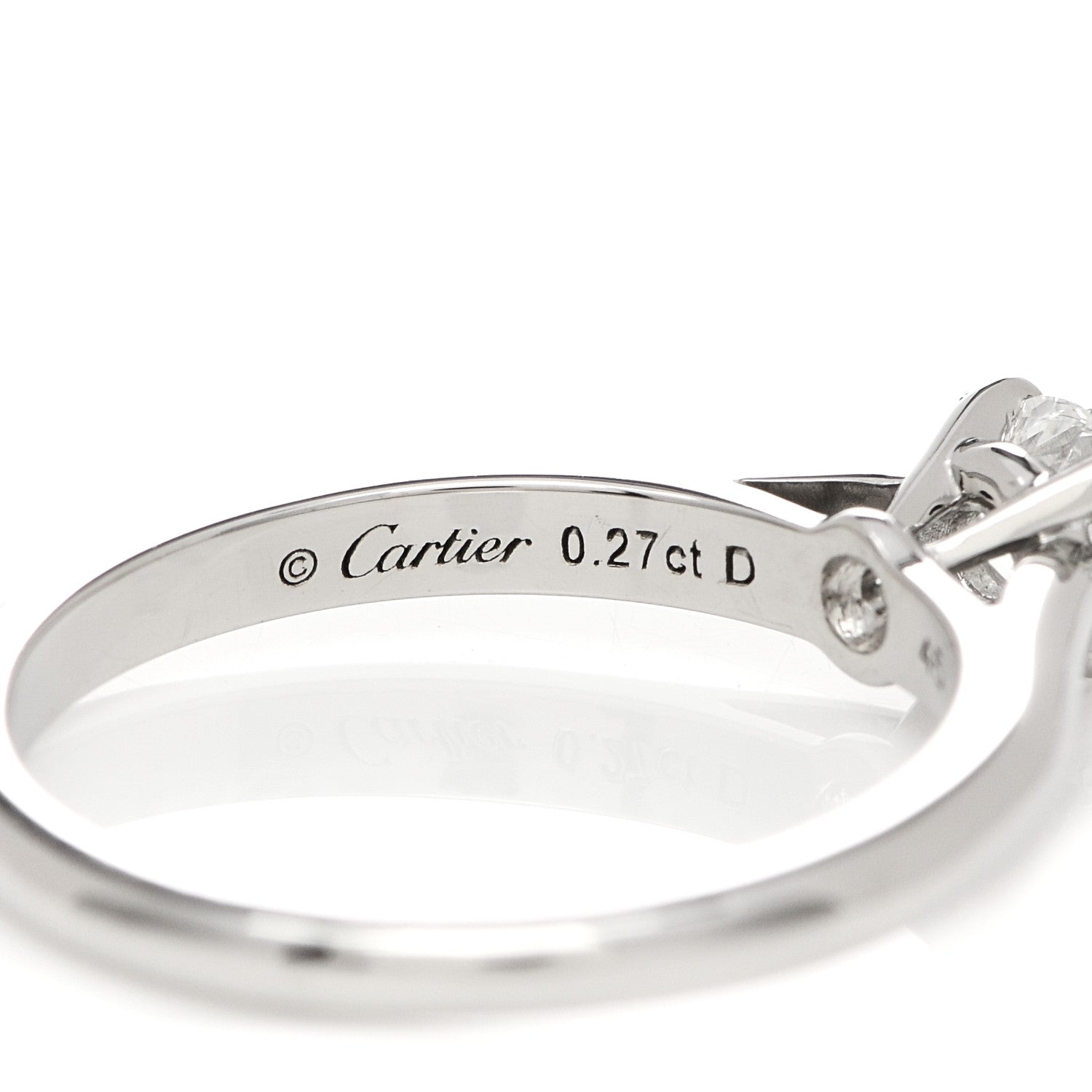 Cartier Platinum Diamond .27ct 1895 Solitaire Engagement Ring 45 3.25 5 of 6