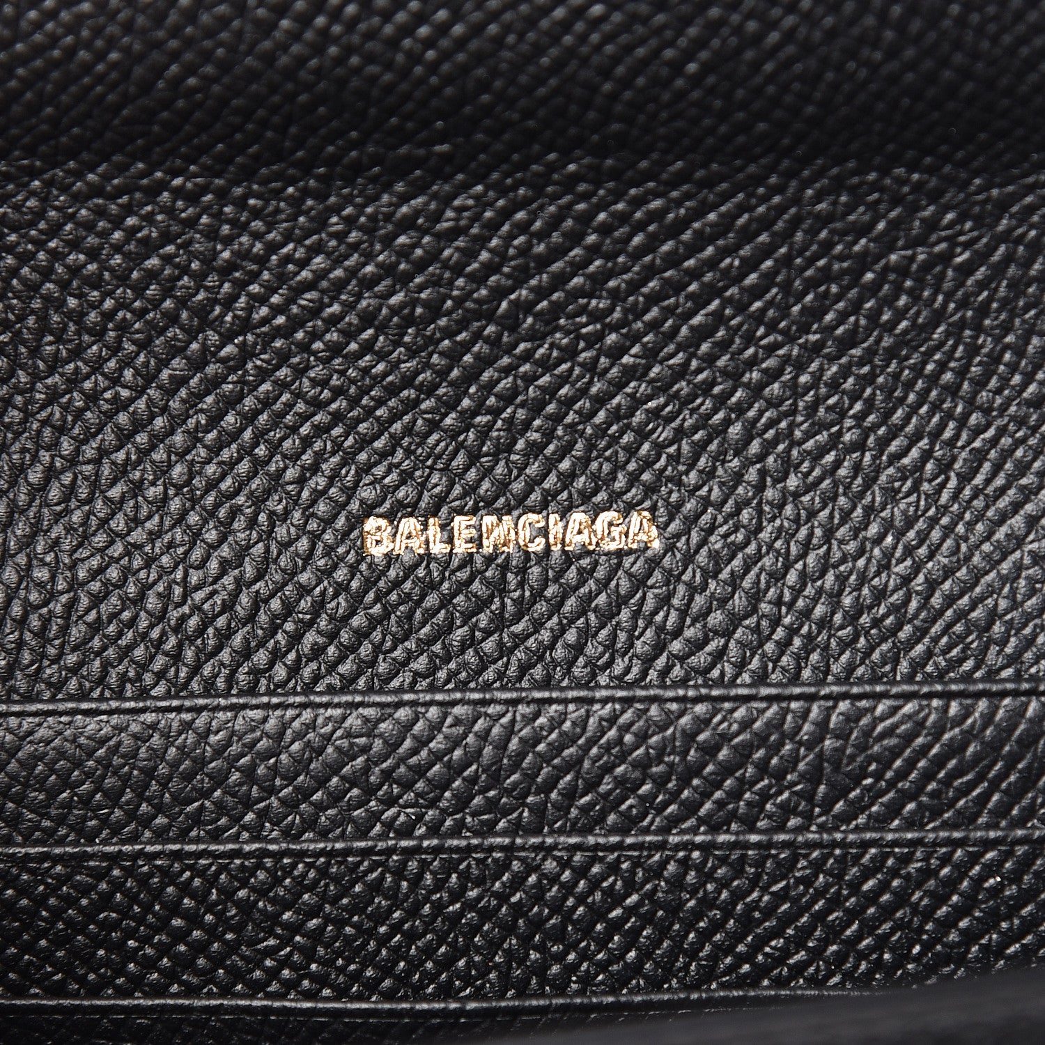 Balenciaga Signature Grained Calfskin Logo Ville Wallet on Chain Black 6 of 11