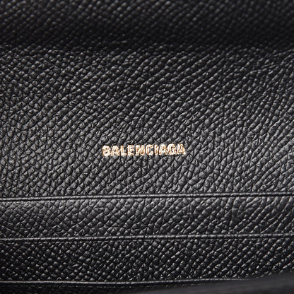 Balenciaga Signature Grained Calfskin Logo Ville Wallet on Chain Black 6 of 11