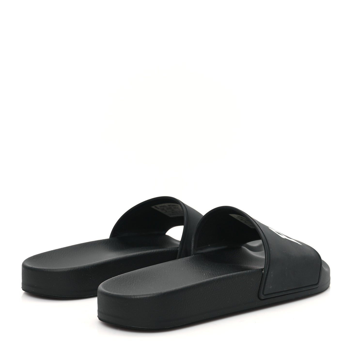 Rubber Paris Logo Womens Slide Sandals 35 Black