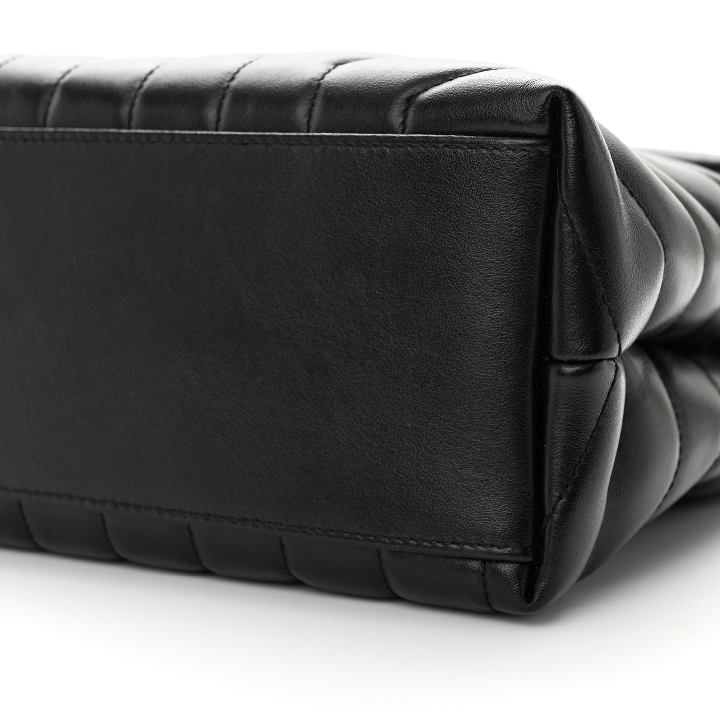 Calfskin Y Quilted Monogram Medium Loulou Chain Satchel Black