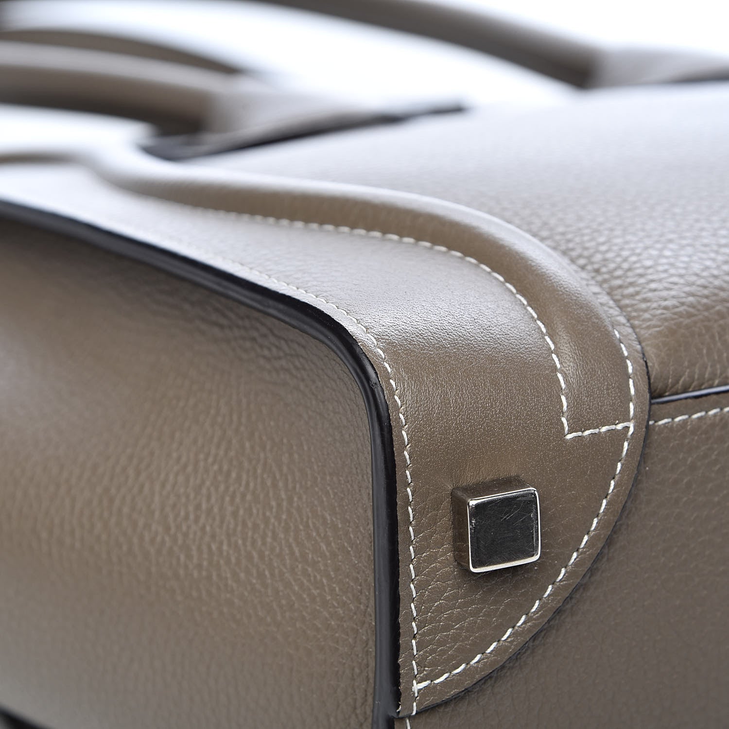 Celine Drummed Calfskin Micro Luggage Souris 9 of 14
