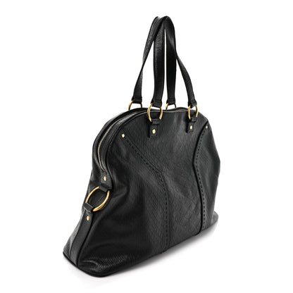 Saint Laurent Calfskin Snakeskin Embossed Oversized Muse Black 3 of 12
