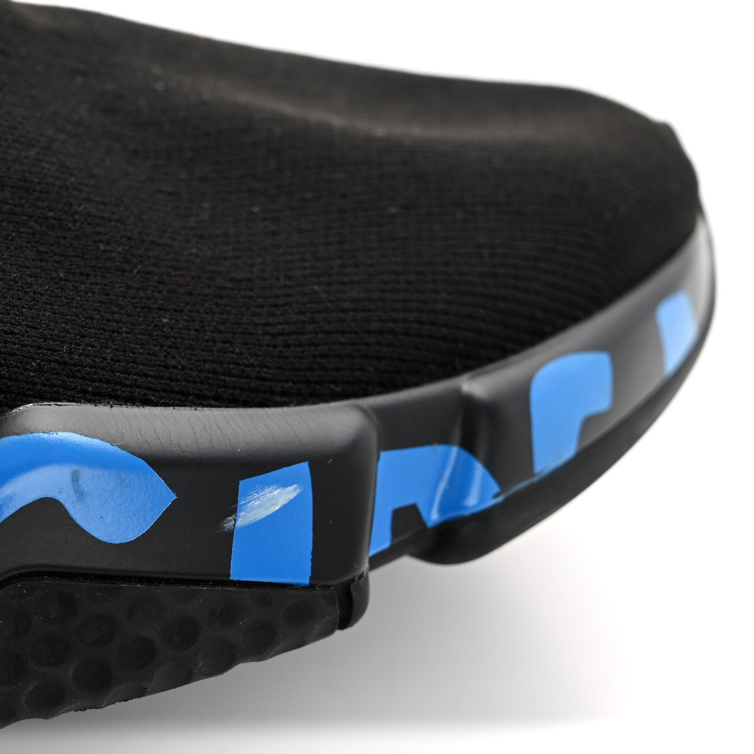 Balenciaga Neoprene Knit Mens Speed Graffiti Sneakers 42 Black Blue 10 of 11