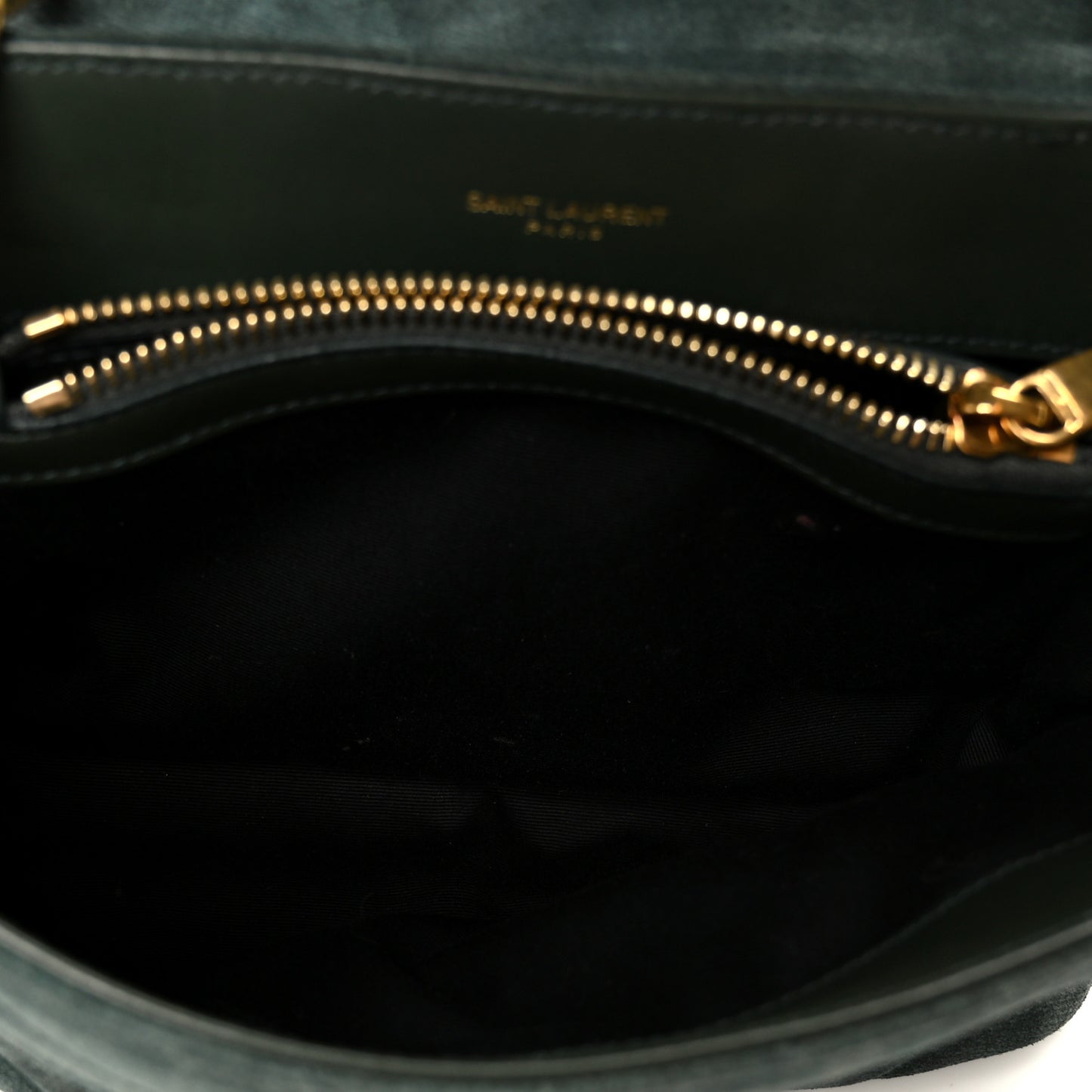 Suede Calfskin Y Quilted Monogram Small Loulou Chain Satchel Green