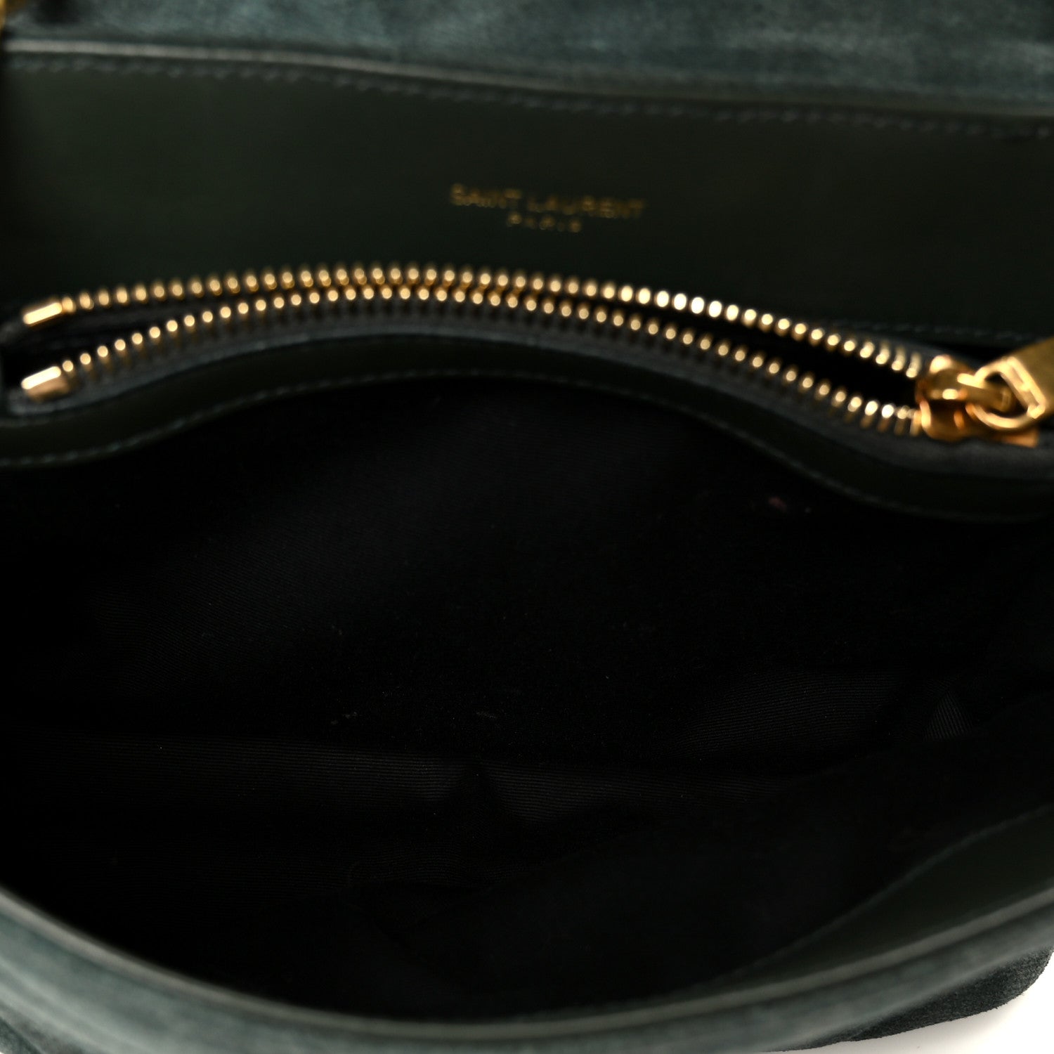 Saint Laurent Suede Calfskin Y Quilted Monogram Small Loulou Chain Satchel Green 5 of 11