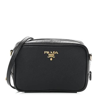 Prada Saffiano Lux Small Camera Crossbody Bag Black 1 of 10