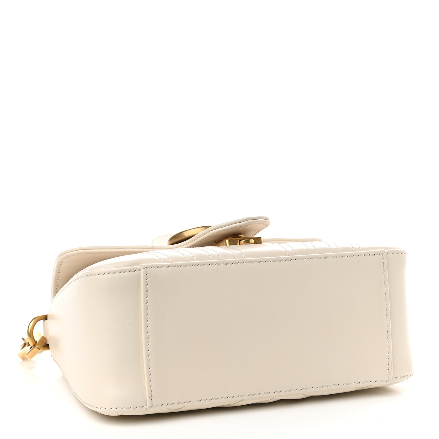 Calfskin Matelasse Mini GG Marmont Top Handle Shoulder Bag White