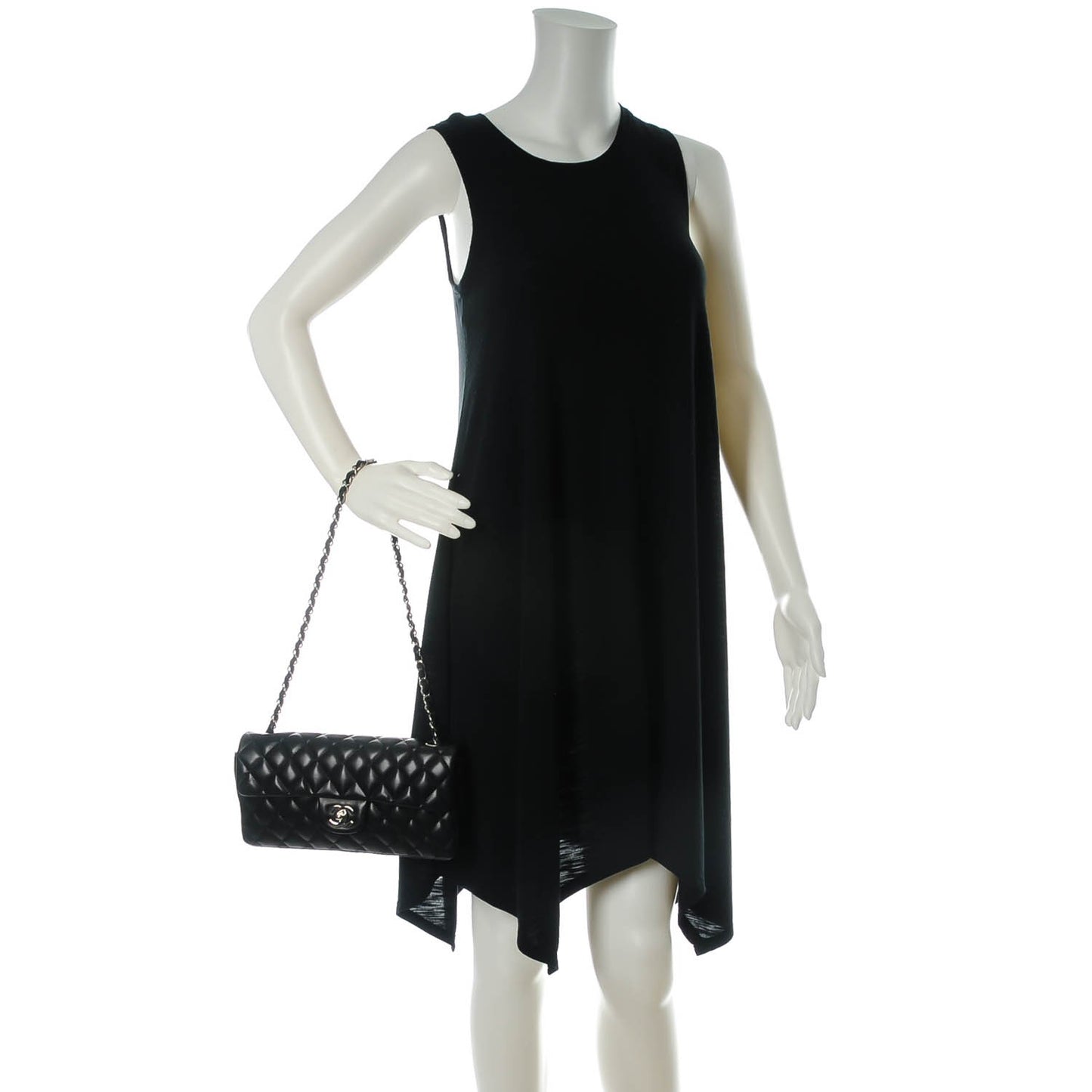 Lambskin Quilted East West Flap Black